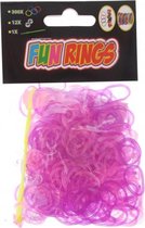 Fun Rings armband vlechten paars/roze 313-delig