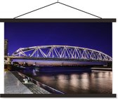Pont à vélo sur la rivière Waal à Nimègue affiche textielposter 120x80 cm