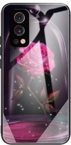 Beschermhoes van gehard glas + TPU-rand voor OnePlus Nord 2 5G (roze)