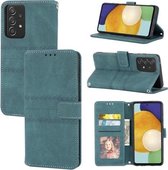 Voor Samsung Galaxy S20 FE 5G Reliëf Gestreepte Magnetische Gesp PU + TPU Horizontale Flip Lederen Case met Houder & Kaartsleuf & Portemonnee & Fotolijst & Sling (Groen)