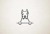 Argentijnse dog - Dogo Argentino - hond met pootjes - M - 56x59cm - Zwart - wanddecoratie