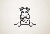 Draadharige foxterrier - hond met pootjes - S - 45x48cm - Zwart - wanddecoratie