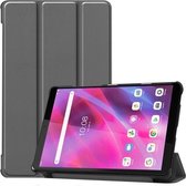 Voor Lenovo Tab M8 3e generatie Custer-textuur Horizontale flip-lederen hoes met drie opvouwbare houder (grijs)