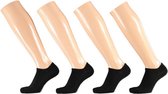 sneakersokken bio-katoen/elastaan zwart 4 paar maat 35/38