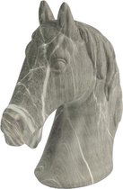 beeld Karl paardenhoofd 15 x 19 cm keramiek grijs