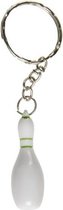 sleutelhanger bowling-kegel 4 cm wit/groen