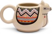 mok Llama 350 ml keramiek beige/bruin
