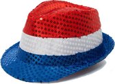 hoed Spangles polyester rood/wit/blauw one-size