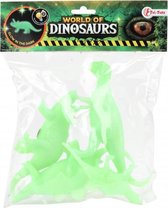 speelfiguren World of Dinosaurs 8 cm groen 4 stuks