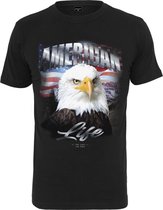 Mister Tee Heren Tshirt -L- American Life Eagle Zwart