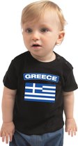 Greece baby shirt met vlag zwart jongens en meisjes - Kraamcadeau - Babykleding - Griekenland landen t-shirt 68 (3-6 maanden)