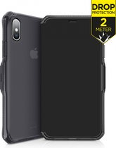 Apple iPhone XS Max Hoesje - ITSkins - Level 2 SpectrumFolio Serie - Kunstlederen Bookcase - Zwart - Hoesje Geschikt Voor Apple iPhone XS Max