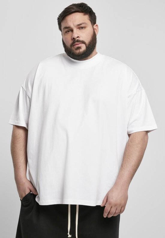 Urban Classics - Oversized Mock Neck Heren T-shirt - 5XL - Wit