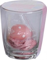 theelichthouder glas 9 cm roze