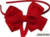 Jessidress® Hoofdband Haar Diadeem met Haarstrikje Haarband - Rood