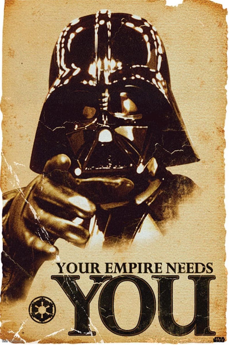 Posterpoint Star Wars poster - Darth Vader - Empire Needs you - 61 x 91.5 cm Multi colour