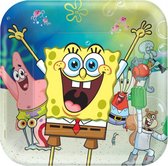 borden Spongebob vierkant 23 x 23 cm papier 8 stuks
