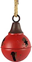kerstbel ro Thierry 10 cm staal rood