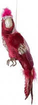 vogel Papegaai 10 x 34 cm rood/roze