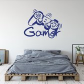 Muursticker Gamer -  Donkerblauw -  60 x 45 cm  -  baby en kinderkamer  engelse teksten - Muursticker4Sale