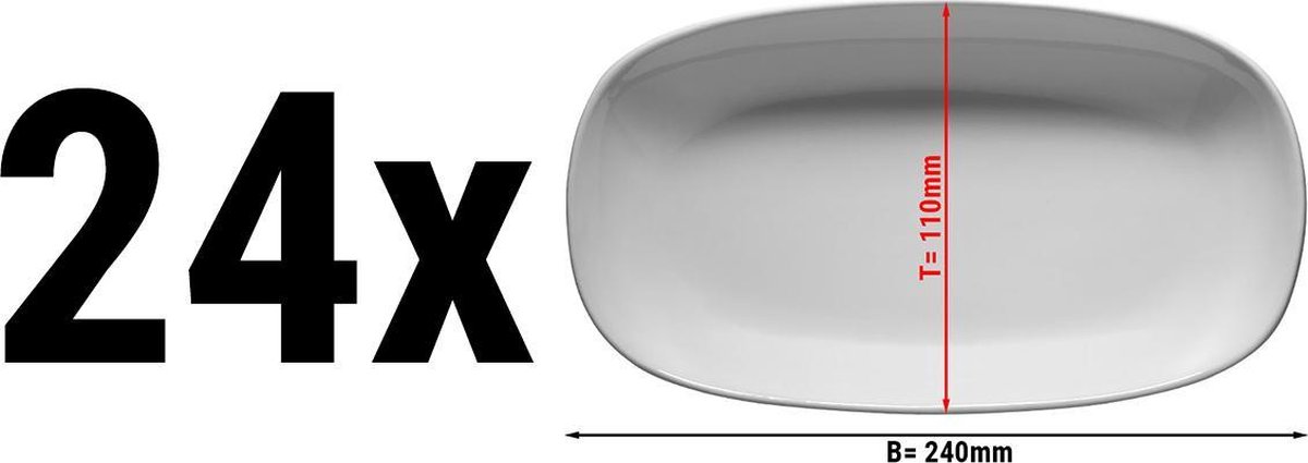 (24 stuks) ENT - Bord ovaal - 24 cm | GGM Gastro