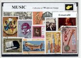 Muziek – Luxe postzegel pakket (A6 formaat) : collectie van 50 verschillende postzegels van muziek – kan als ansichtkaart in een A6 envelop - authentiek cadeau - kado - geschenk - kaart - music - song - songs - live - concert - muzikaal - luisteren