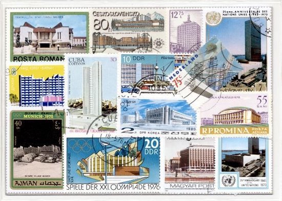 Thumbnail van een extra afbeelding van het spel Moderne architectuur – Luxe postzegel pakket (A6 formaat) : collectie van 25 verschillende postzegels van moderne architectuur – kan als ansichtkaart in A6 envelop - authentiek cadeau - kado - geschenk - kaart - architect - modern - kunst - design