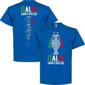 Italië Champions Of Europe 2021 Road To Victory T-Shirt - Blauw - S
