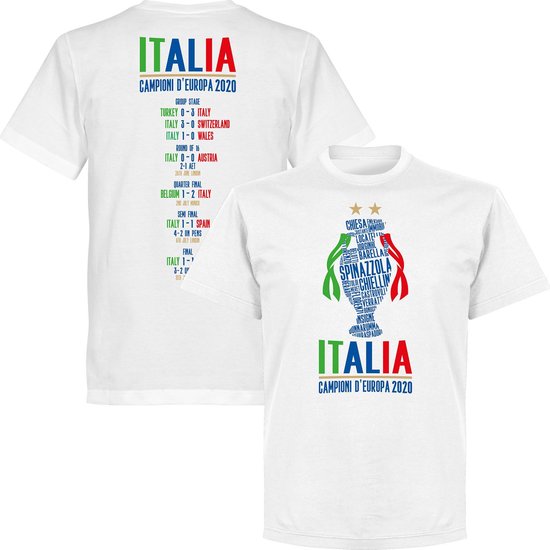 Italië Champions Of Europe 2021 Road To Victory T-Shirt - Wit - 5XL