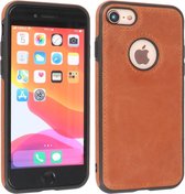 BAOHU - Lederen Hoesje Backcover - Geschikt voor iPhone SE 2020 - iPhone 8 - iPhone 7 - Cognac