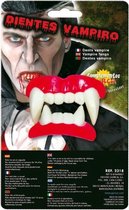 verkleedaccessoire Vampiertanden rood/wit 2-delig