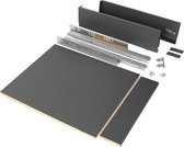 Emuca Set lade Vertex voor keuken of bad inclusief panelen, zacht sluiten, 500x93mm, module 450mm, staal, antracietgrijs