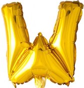 folieballon letter 'W' 16 cm goud