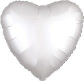 folieballon Satin Luxe White 43 cm wit