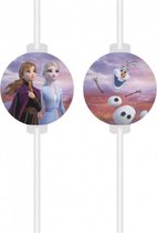 rietjes Frozen II junior papier wit/paars 4 stuks