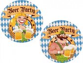 onderzetters Bierfeest 10 cm vilt blauw/wit 10 stuks