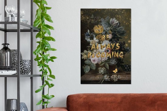 Peintures sur toile Nature morte aux fleurs - Eelke Jelles Eelkema - Citation - 60x90 cm - Décoration murale