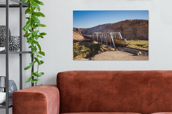 Tableau sur toile Train - Voie - Amérique - 90x60 cm - Décoration murale