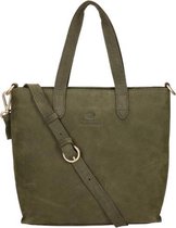 Fred De La Bretoniere Schoudertas Nubuck Leather Leer - groen