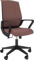 Chaise de bureau Nancy's Wethersfield - Chaise pivotante - Dossier inclinable - Ergonomique - Appui-tête - Cuir artificiel - Marron - Zwart - 65 x 63 x 116-130 cm