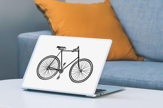 Sticker pour ordinateur portable - 12,3 pouces - Vintage - Vélo - Dessin