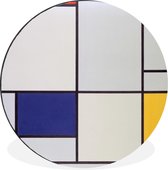 WallCircle - Wall Circle - Wall Circle - Tableau I - Piet Mondrian - Aluminium - Dibond - 120x120 cm - Intérieur et Extérieur XXL