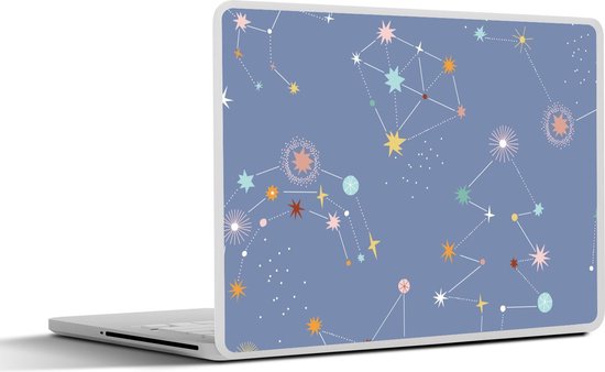 Laptop sticker - 14 inch - Kinderen - Sterren - Lila - 32x5x23x5cm - Laptopstickers - Laptop skin - Cover