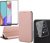 Hoesje geschikt voor Samsung Galaxy A52s - Portemonnee Book Case - Roségoud - Met Full Screenprotector en Camera Screen Protector