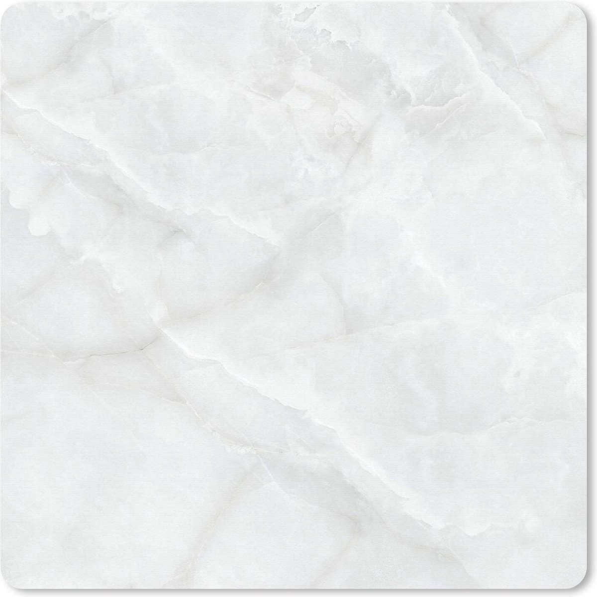 Muismat 20x20 cm - Mousepad Marmer - Structuur - Wit - Muismatten