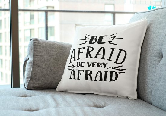Oreiller d'Halloween avec texte : ayez peur. Avoir très peur | Décoration Halloween | Cadeaux drôles | Cadeau | Coussin