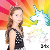 Decopatent® Uitdeelcadeaus 24 STUKS Unicorn / Eenhoorn Tiara Diadeem - Traktatie Uitdeelcadeautjes voor kinderen - Traktaties