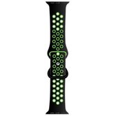 Vlindergesp Dual-tone vloeibare siliconen vervangende horlogeband voor Apple Watch Series 6 & SE & 5 & 4 40 mm / 3 & 2 & 1 38 mm (zwart + groen)