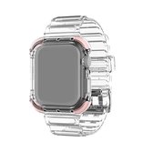 Geïntegreerde kristalheldere vervangende horlogeband met kleurcontrast voor Apple Watch Series 6 & SE & 5 & 4 40 mm / 3 & 2 & 1 38 mm (roze)