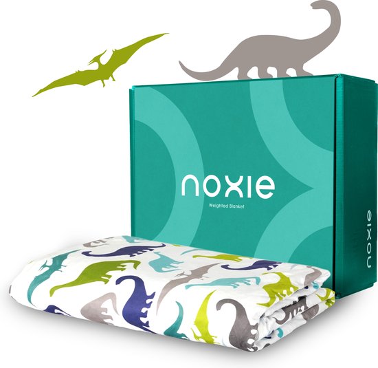 Noxie Premium Hoes voor Verzwaringsdeken Kind - Weighted Blanket Minky Duvet Cover - 100x150cm - Dino